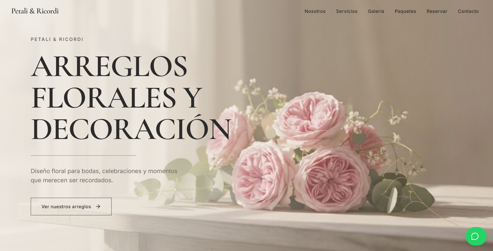 Vista previa del sitio para Arreglos Florales y Decoración