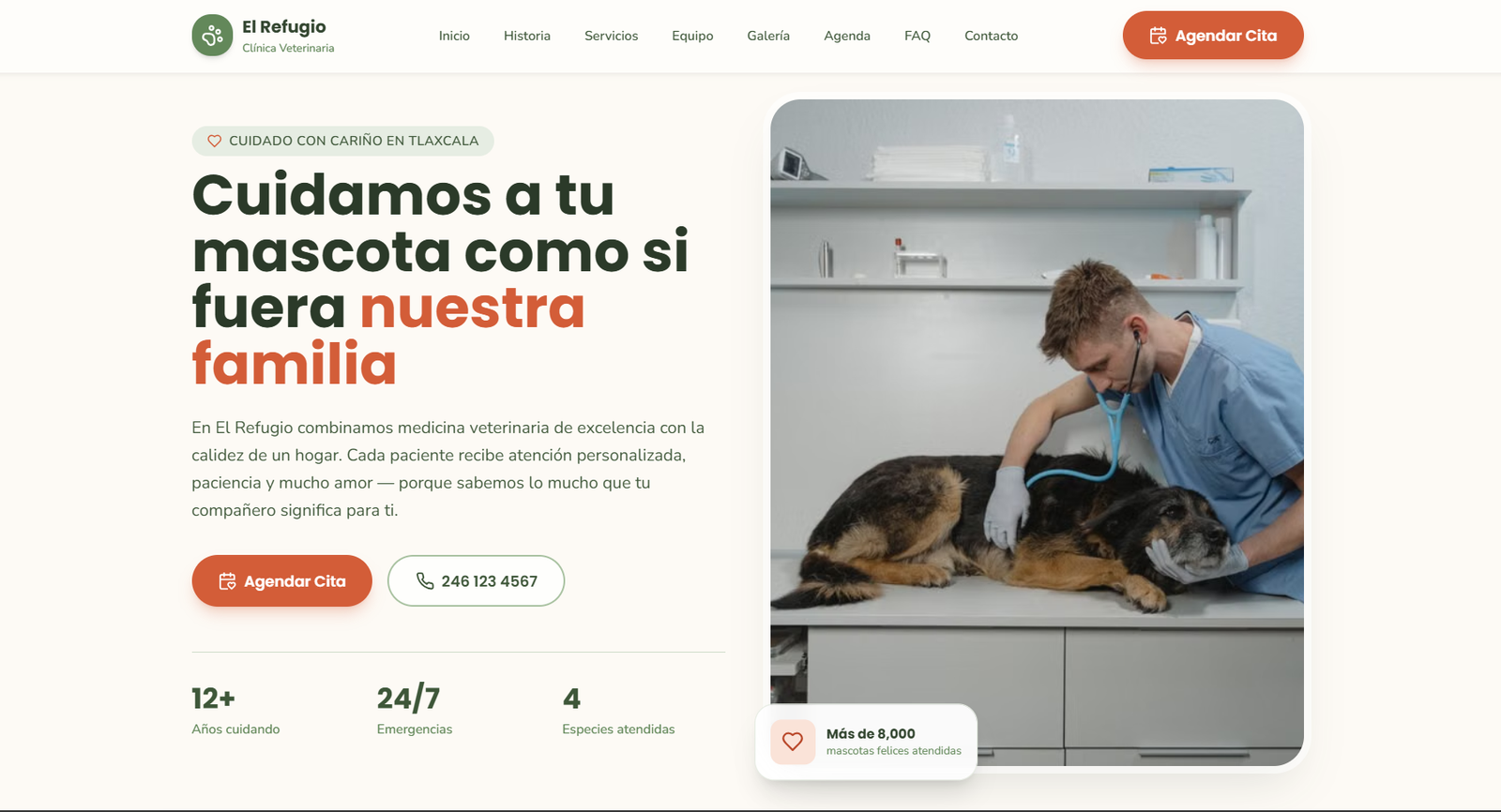 Vista previa del sitio para Veterinaria